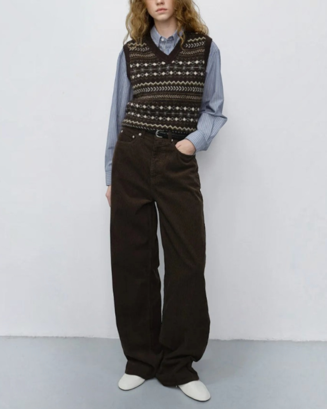 Dunst - 90s Wide Leg Pants - Brown Velvet