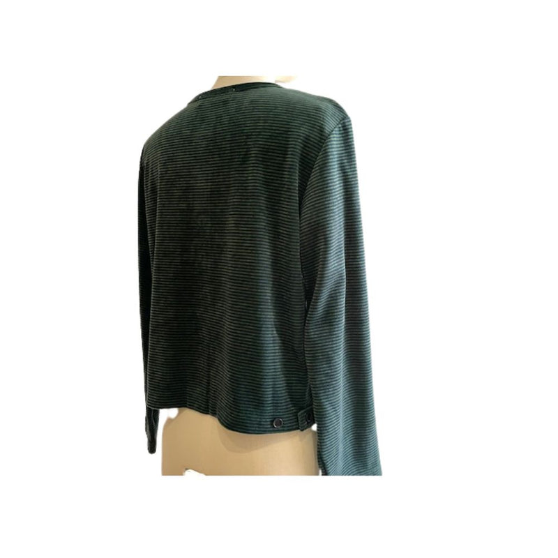 Sarahwear - Cardigan en velours rayé – Vert & Marine