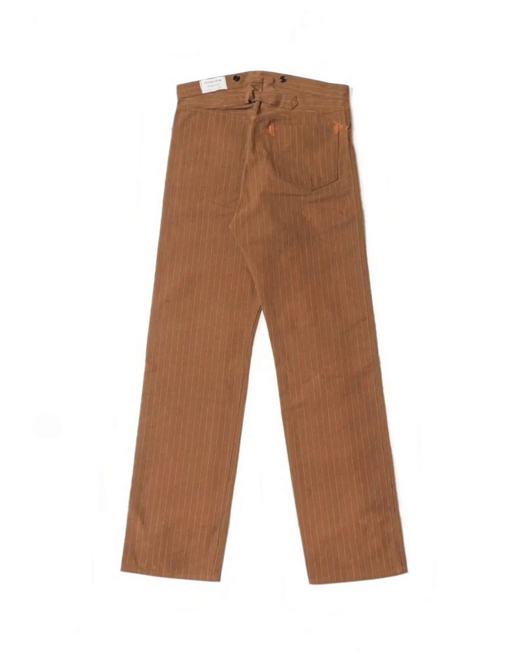 Pantalon Merci Paris Warehouse & Co 1228 en toile duck marron à rayures, style workwear vintage en coton