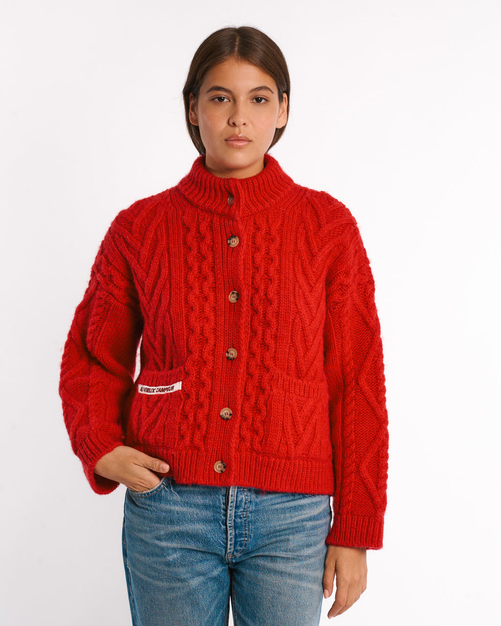 Au Vieux Campeur - Congés Payés - Cardigan Elena - Rouge