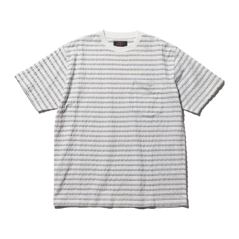 Beams Plus - T-shirt jacquard - Blanc