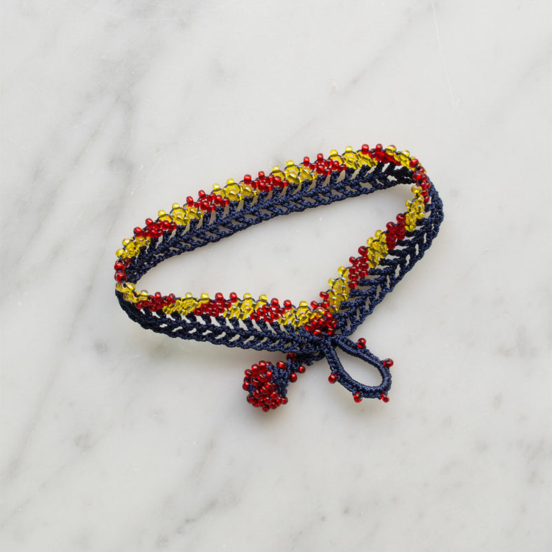 Ottomania - Bracelet crochet Stripes - Bleu foncé