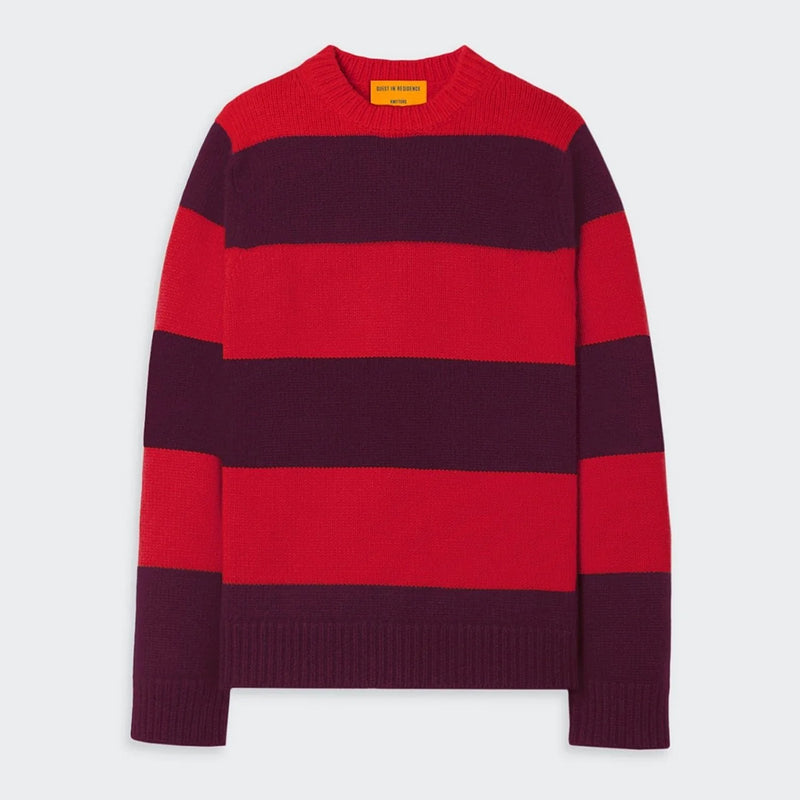 Guest In Residence - Pull Stripe Crew - Rouge & Prune