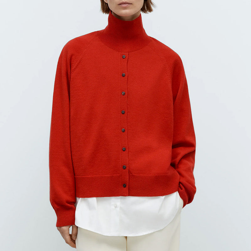 Cordera - Pull Laine Boutons - Rouge