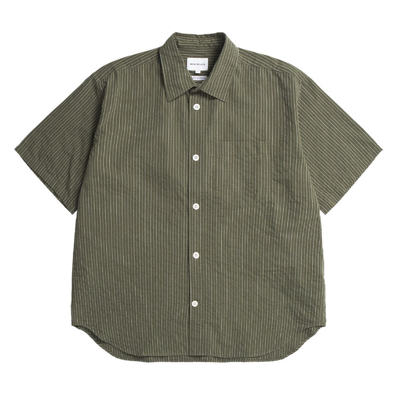 Norse Projects - Chemise Mo Rayures - Vert Moss