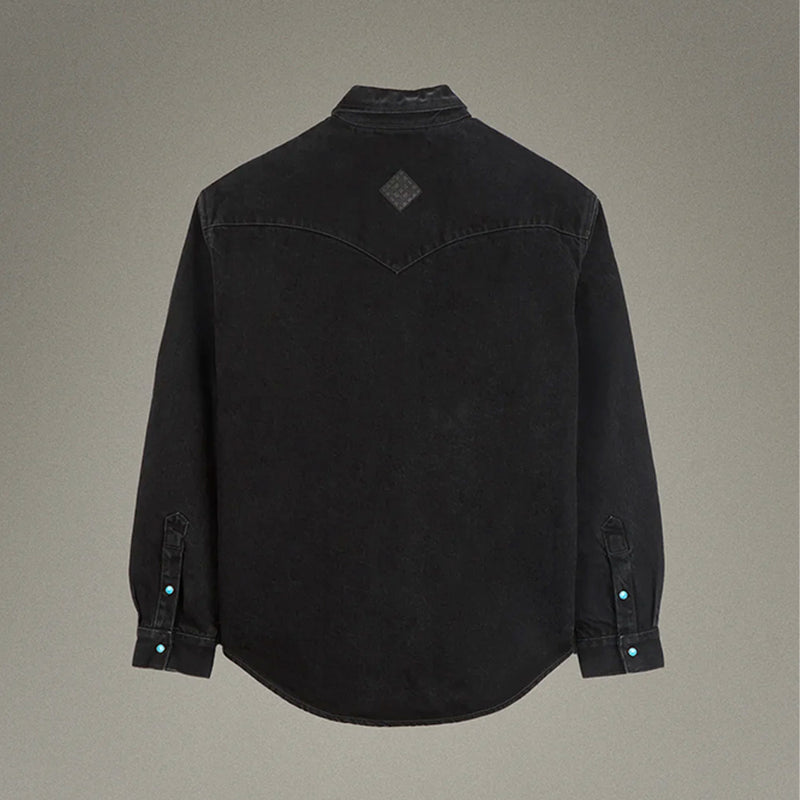 Caleb - Chemise Western Twill - Noir