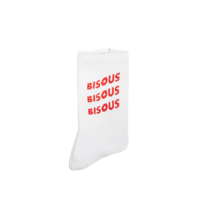 Bisous Skateboard - Chaussette Sonics - Blanc & Rouge