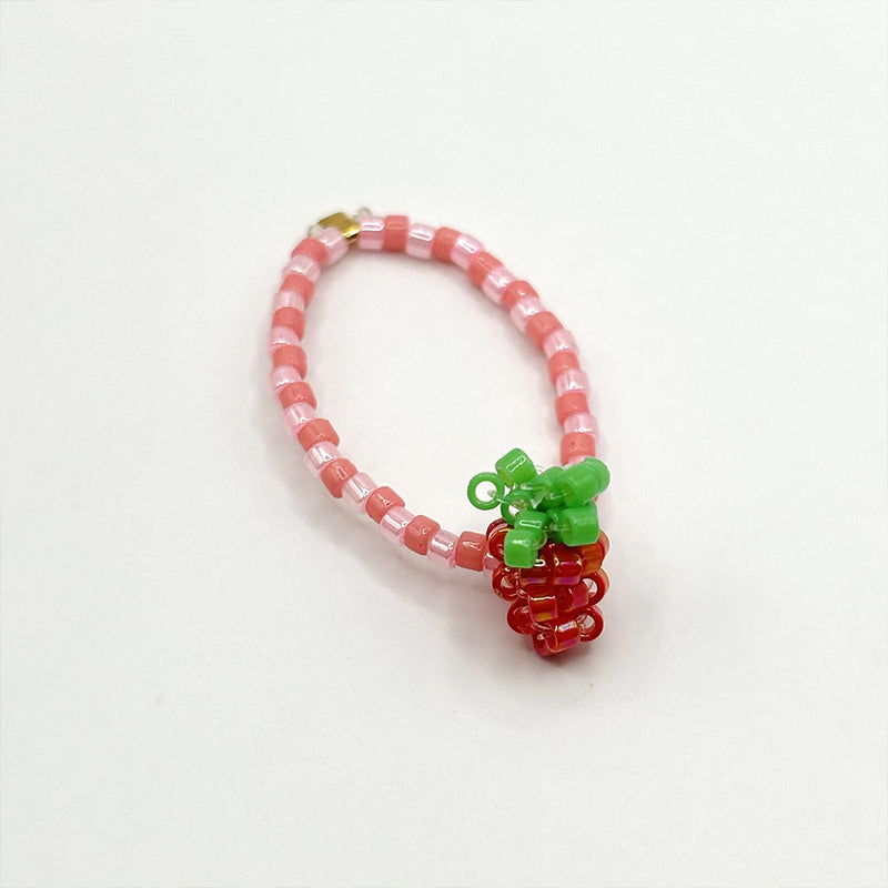 Hiiri - Bague Fraise elastique - Rose