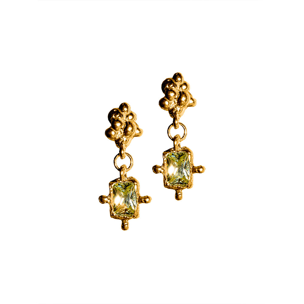 Sofia Rocha - Boucles d'oreilles Viena - Or & Vert