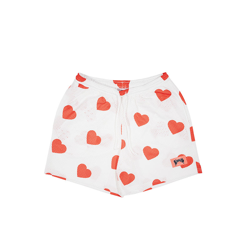 Bisous Skateboard - Short Cœur - Blanc