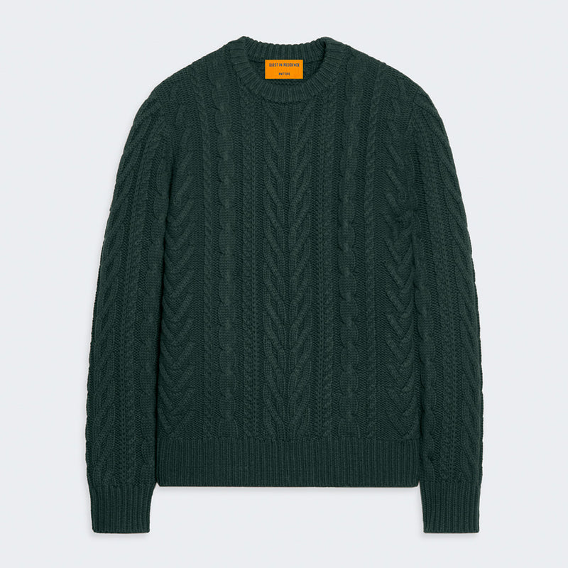 Guest In Residence - Maille Fisherman Crew - Vert Holly