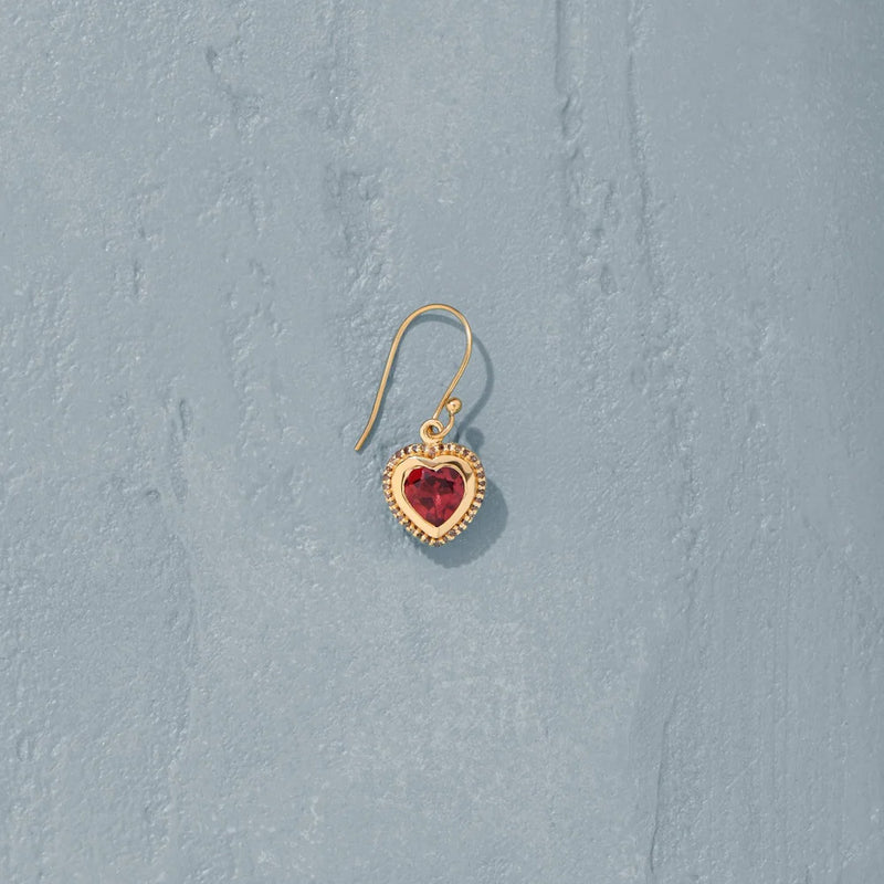 Tityaravy - Boucles d'oreilles Gini - Grenat / Diamants