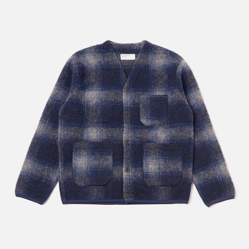 Universal Works - Cardigan à poches - Navy & Grey