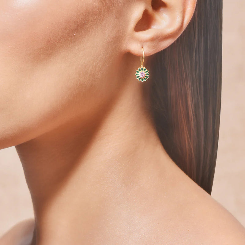 Tityaravy - Boucles d'oreilles émail Saï - Vert