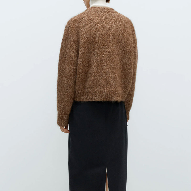 Cordera - Pull Chunky Mélangé - Marron