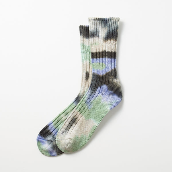 Rototo - Chaussettes Tie and dye - Bleu/Menthe/Noir