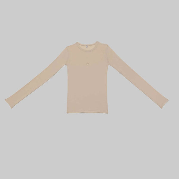 Baserange - T-shirt manches longues Heart - Tin Beige