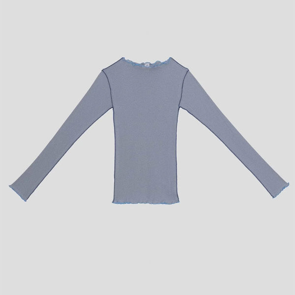 Baserange - T-Shirt Vein manches longues - Bleu