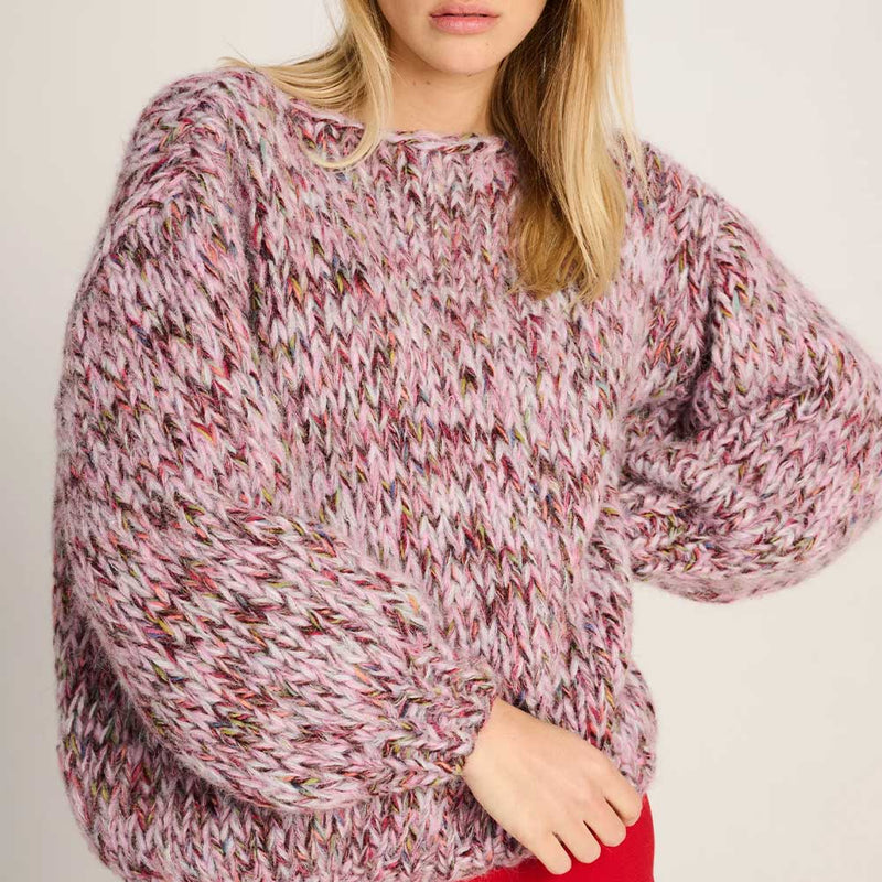 Les Tricots D'o - Pull col rond Laura - Rose