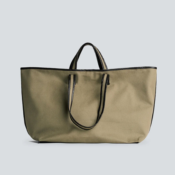 Kassl Editions - Sac Tote Canvas - Vert Sage/Oil noir