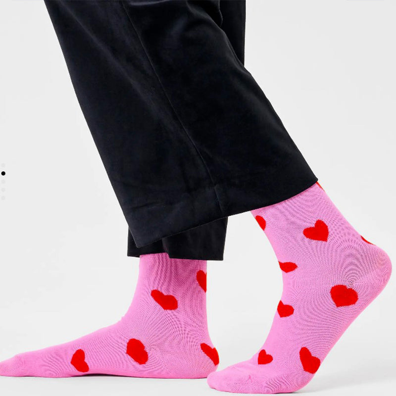 Happy Socks - Chaussettes Cœur - Rose & Rouge