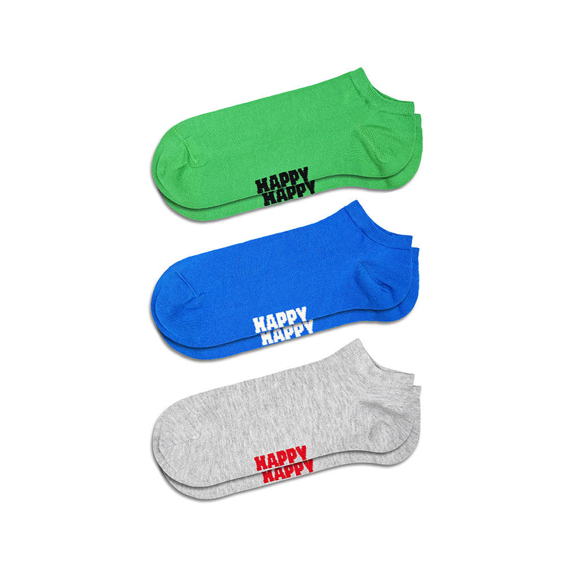 Happy Socks - Pack Chaussettes Basses Solid - Gris