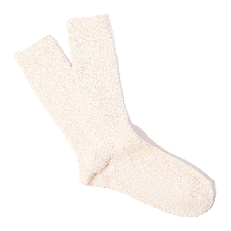 Anonymous ISM - Chaussettes Slub Crew - Beige 3
