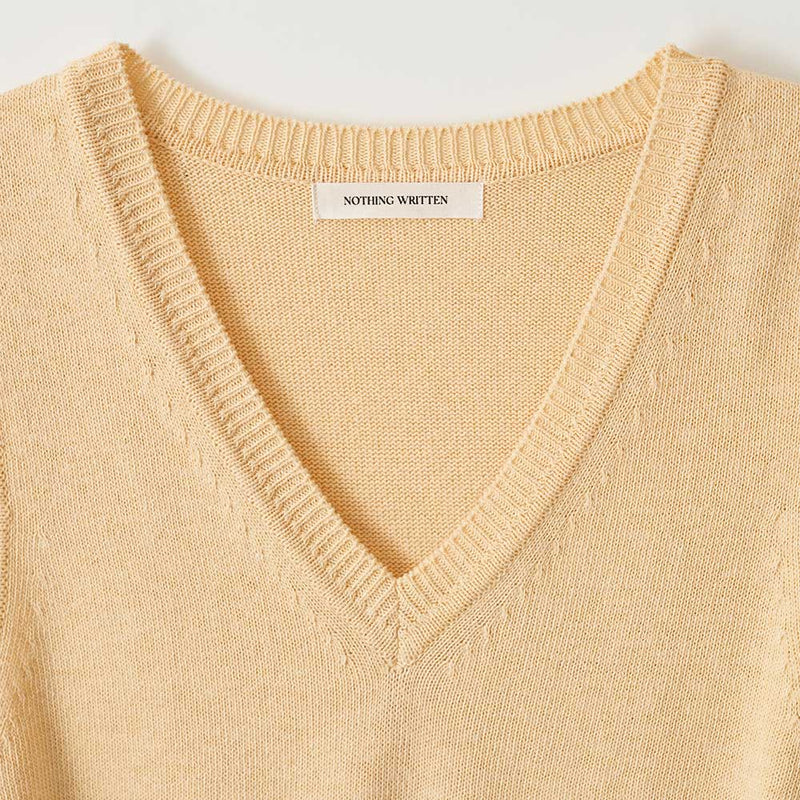 Nothing Written - Pull-over basique Col en V - Jaune