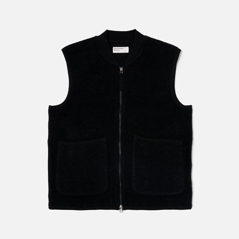 Universal Works - Veste Laine Zip - Noir