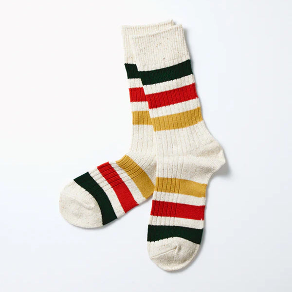 Rototo - Chaussettes à rayures - Ivoire