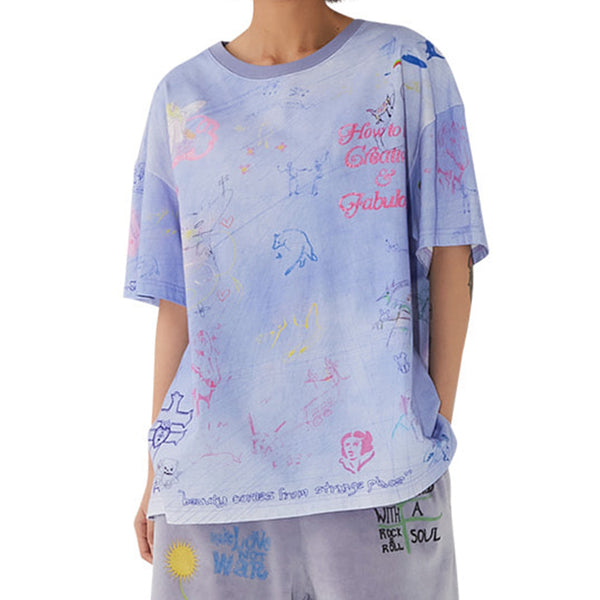 Halfway Native -  T-Shirt Moon River - Bleu