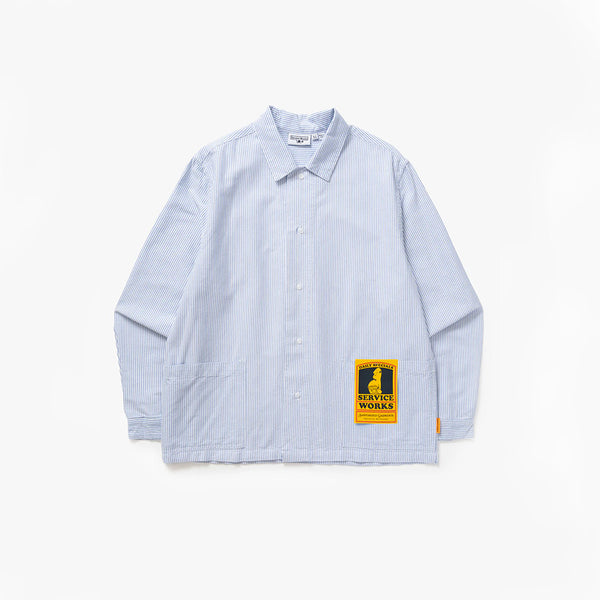 Service Works - Chemise Waiter - Bleu Oxford Rayures