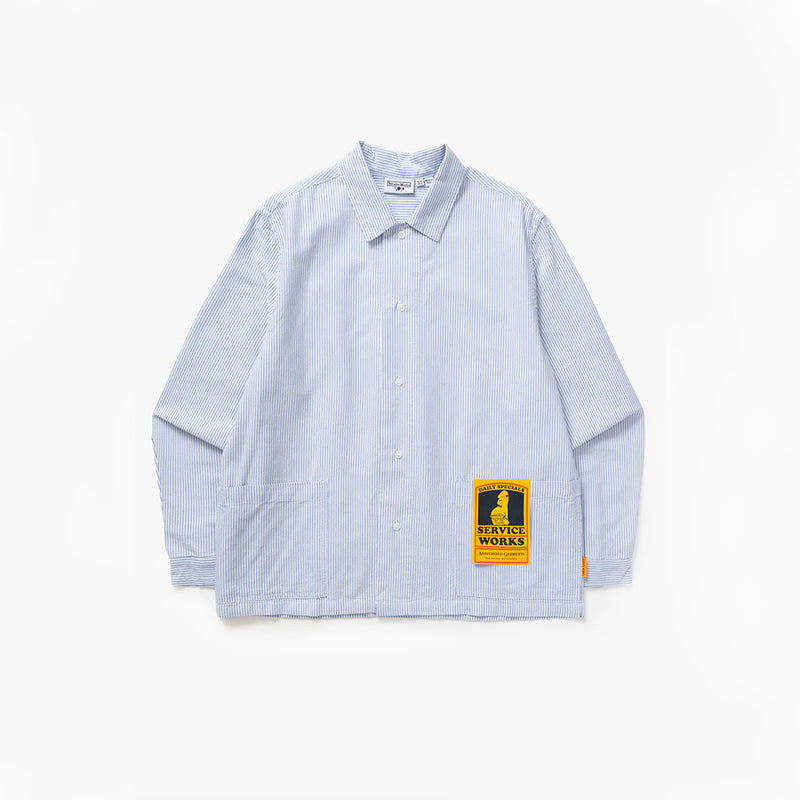 Service Works - Chemise Waiter - Bleu Oxford Rayures