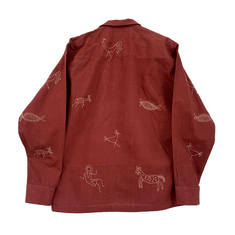 Harago - Chemise Fish SS2552 - Terracotta