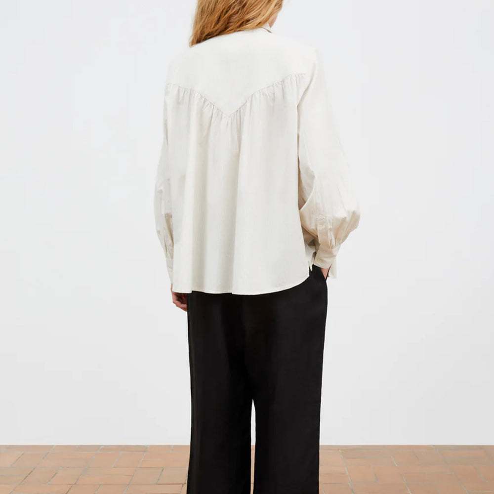 Skall Studio - Blouse Louise - Rayures bleu clair/blanc