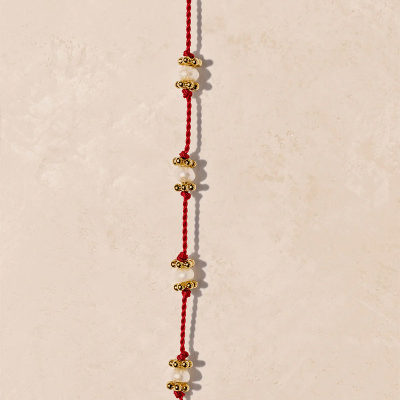 Tityaravy - Collier Lotus - Rouge / Perle