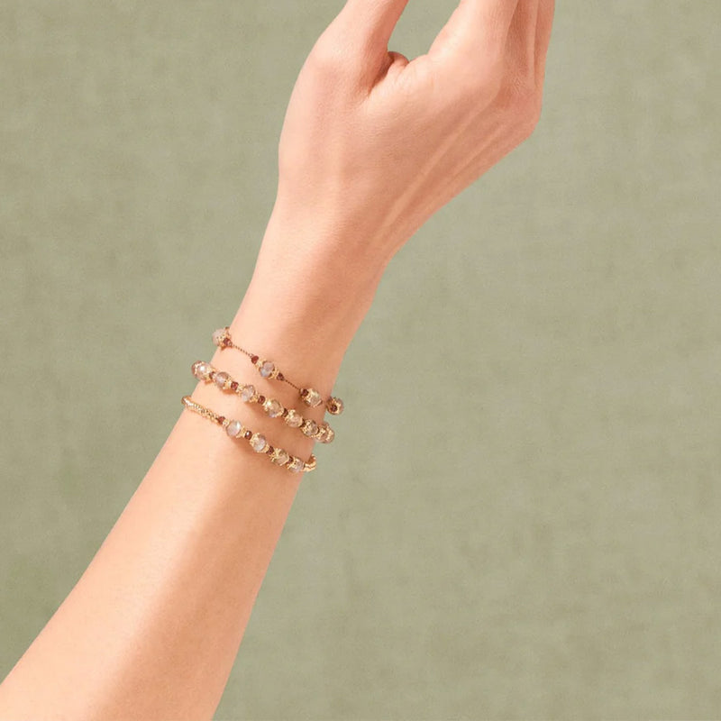 Tityaravy - Bracelet Sriphala Pépite - Grenat & Labradorite