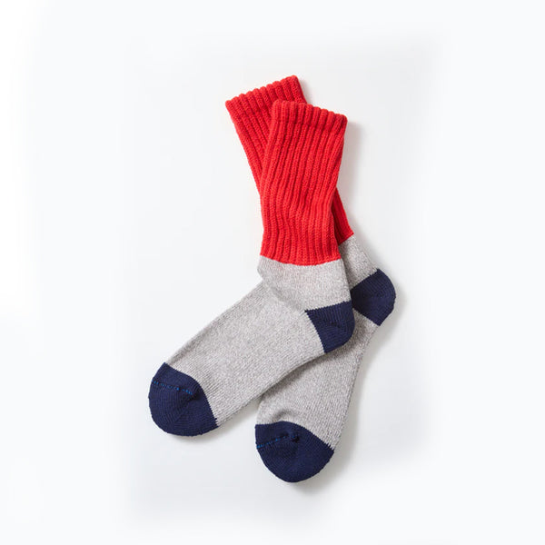 Rototo - Chaussettes multicolores - Rouge/Gris