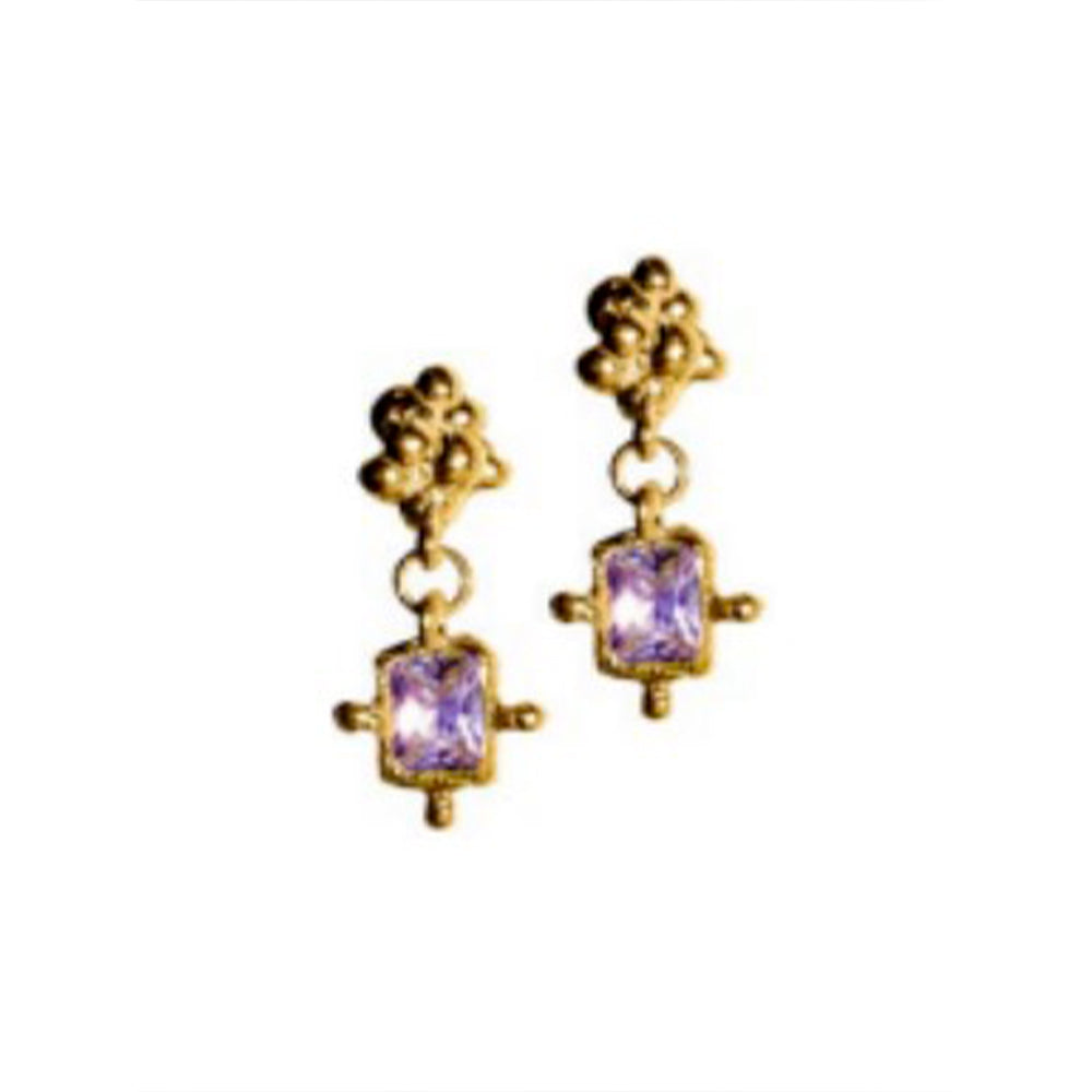 Sofia Rocha - Boucles d'oreilles Viena - Or & Lilas