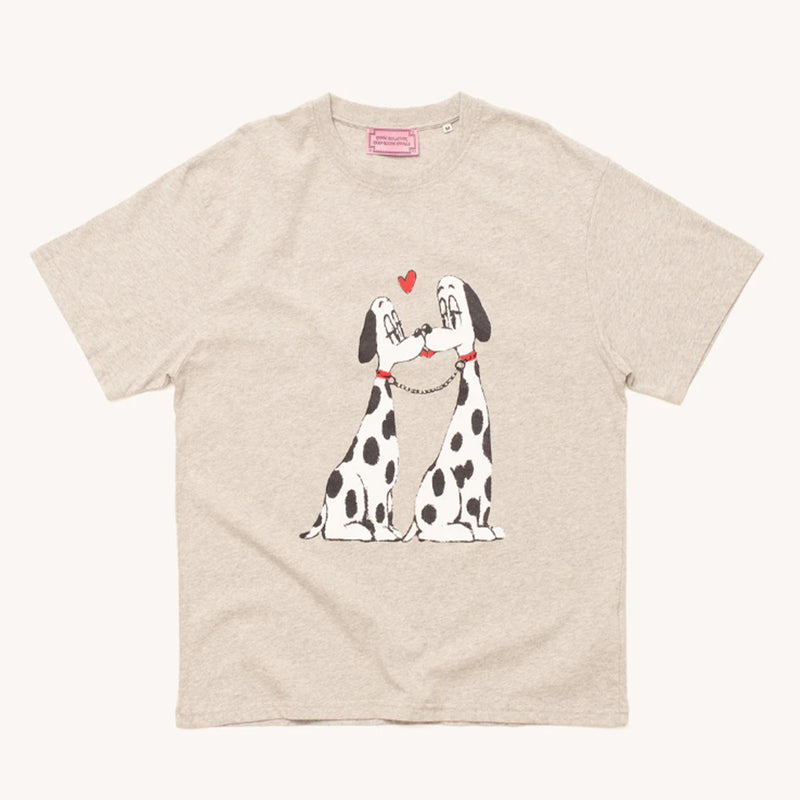 Carne Bollente - T Shirt The Pooch Smooch  - Gris
