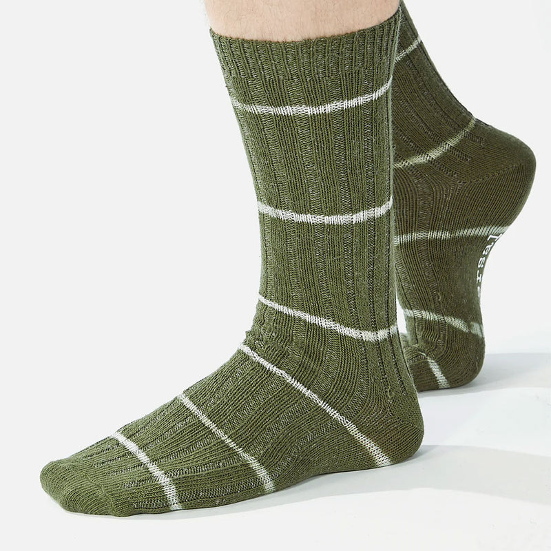 Universal Works - Chaussettes Tye Dye - Olive