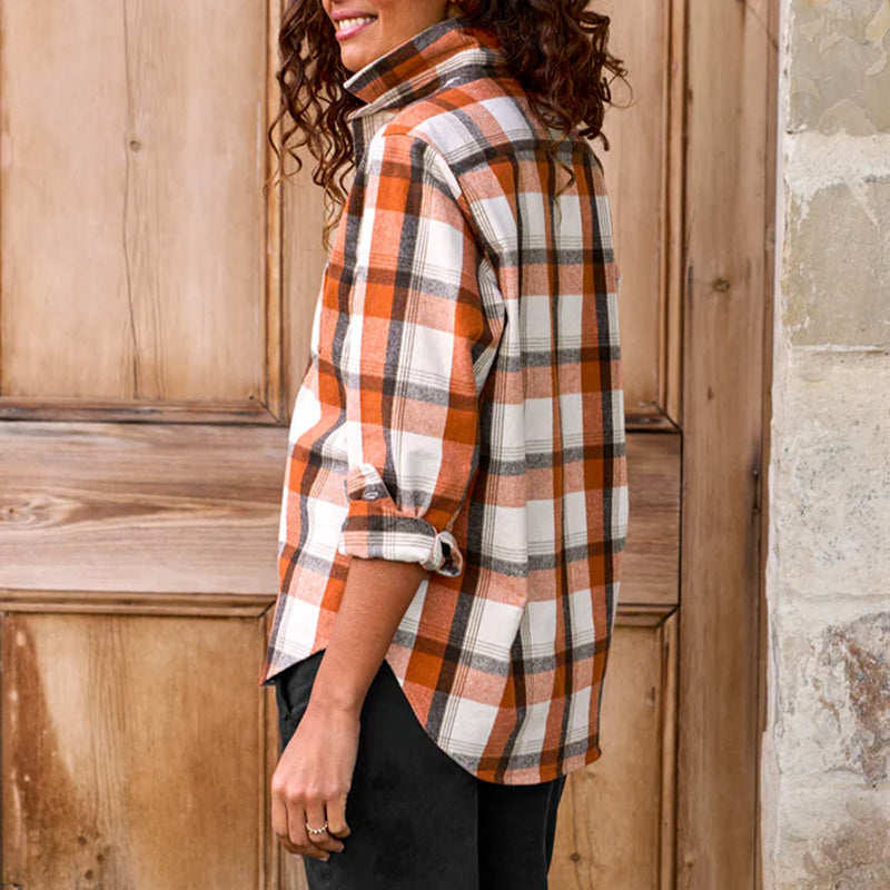 Frank & Eileen - Chemise Eileen - Carreaux Orange et Marron