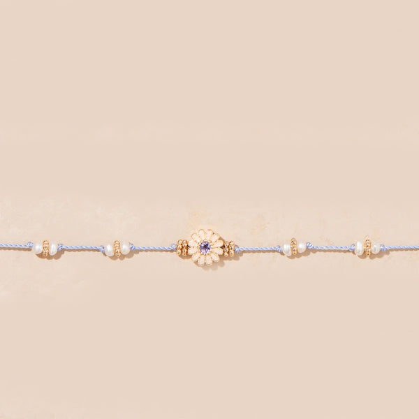 Tityaravy - Bracelet Malä-saï - Lila/perles/émail blanc