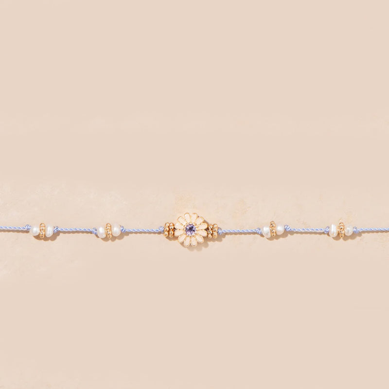 Tityaravy - Bracelet Malä-saï - Lila/perles/émail blanc