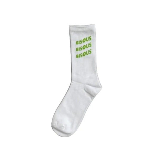 Bisous Skateboard - Chaussette Sonics - Blanc & Vert