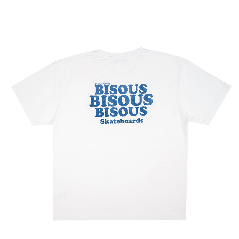 Bisous Skateboard - T-shirt Grease - Blanc/Marine