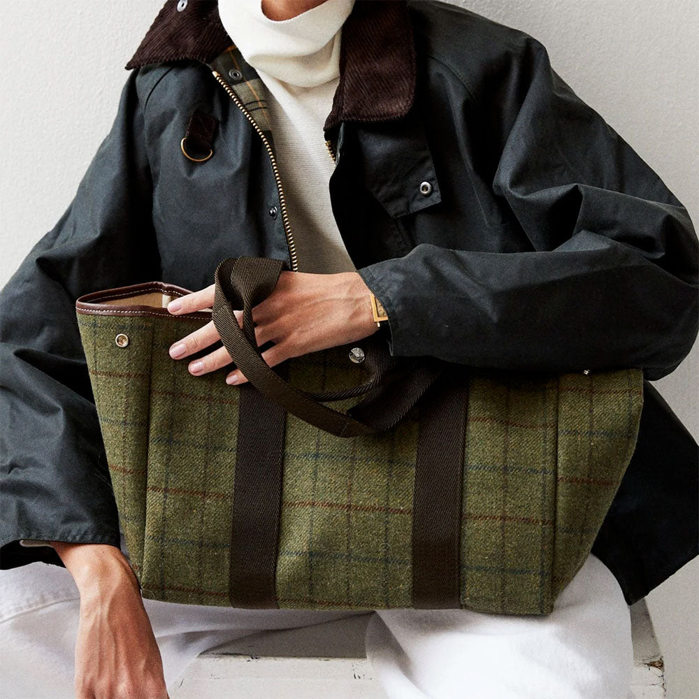 Rue de Verneuil - Traversée M Hunting Tweed Bag - Khaki