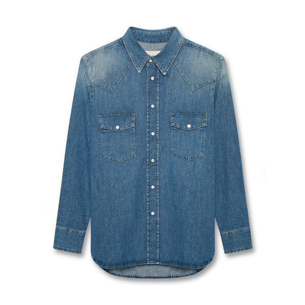 6397 - Chemise Denim Western - Light Ash Blue – Merci Paris