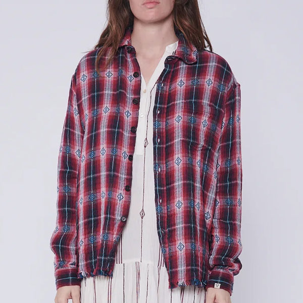 Blouses and Shirts  Classic Cotton Shirt - Field Plaid ROSEWOOD