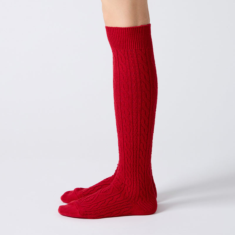 Babaco - Chaussettes Cable Haute - Rouge
